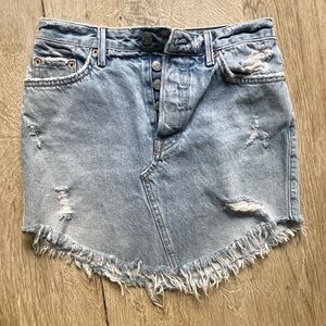 Grlfrnd | Distressed Denim Mini Skirt